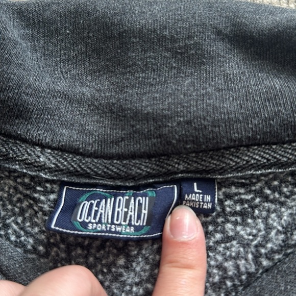 size L gray Coronado, CA quarter zip sweatshirt from Ocean Beach Sportswear - Picture 3 of 4